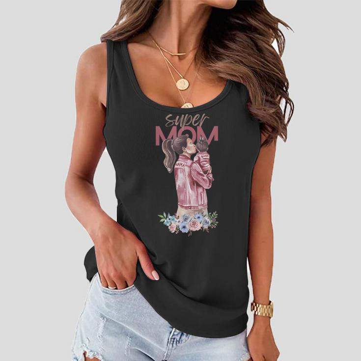 Ladies Super Mom | Great Mothers Day Gifts For Mom Women Flowy Tank