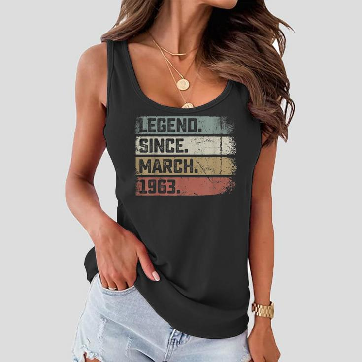 Legend Since March 1963 60 Years Old Gifts 60Th Birthday Women Flowy Tank