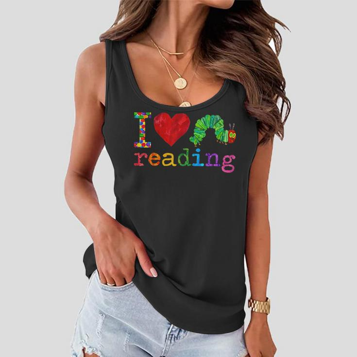 Librarian - I Love Reading - Hungry Caterpillar - Teacher Women Flowy Tank