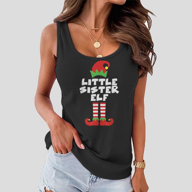 Little Sister Elf Matching Family Christmas Adorable Costume Women Flowy Tank