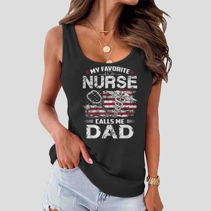 Mens My Favorite Nurse Calls Me Dad Fathers Day Gifts Papa V2 Women Flowy Tank