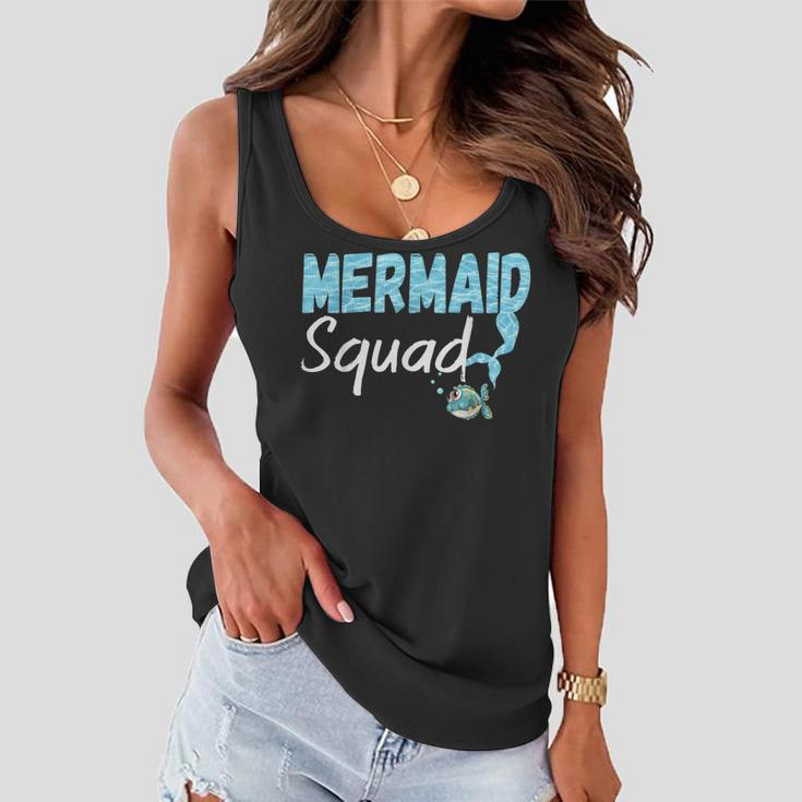 Mermaid Squad Birthday Squad For Party Mom Mama Girls Women Flowy Tank
