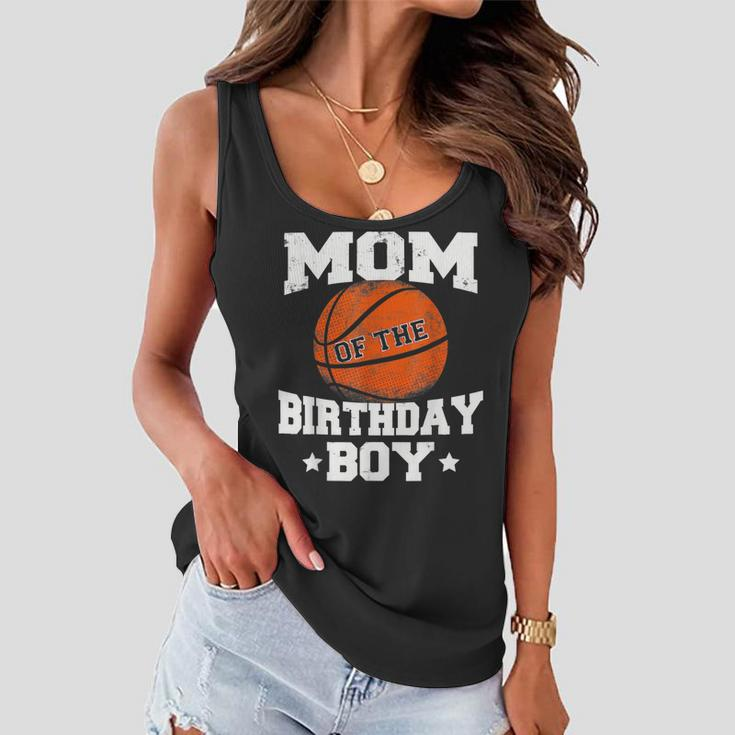 Mom Of The Birthday Boy Basketball Mother Mama Funny Women Flowy Tank