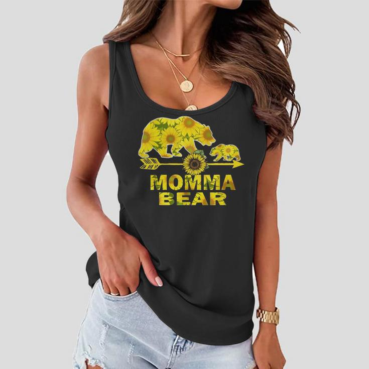 Momma Bear Sunflower Funny Mother Father Gift Women Flowy Tank