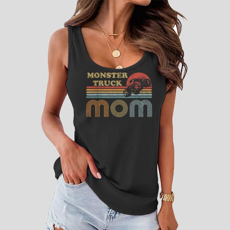 Monster Truck Mom Vintage Sunset Retro Horizon Lines Women Flowy Tank