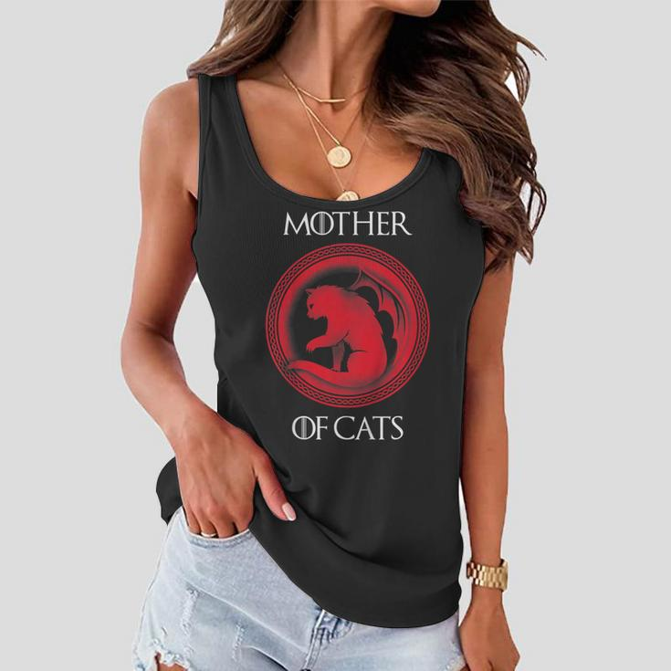 Mother Of Cats Shirt Mothers Day Gift Idea For Mom Wife Her Women Flowy Tank