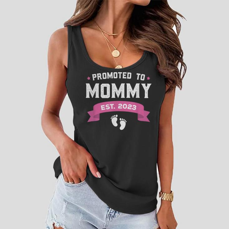 Promoted To Mommy Est 2023 New Mom Gift First Mommy Women Flowy Tank