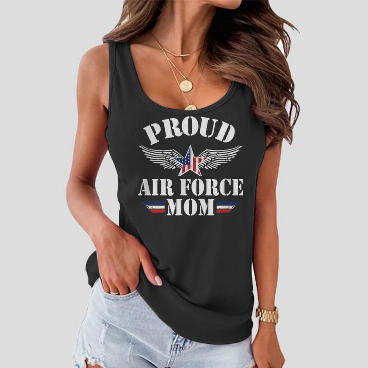 Proud Air Force Mom Gift Military Mom Usa Flag Army Mommy Women Flowy Tank