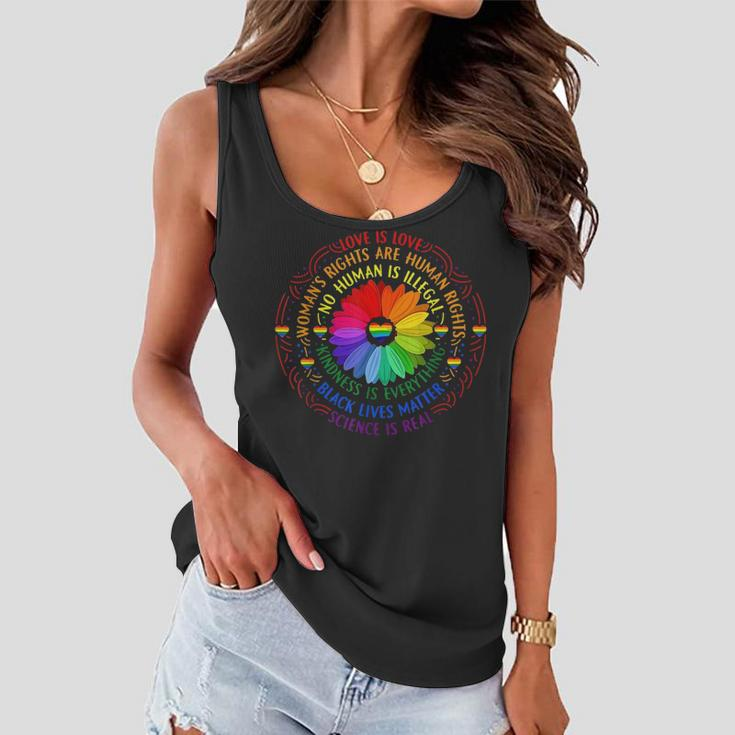 Rainbow Black Lives Matter Science Lgbt Pride Flower V2 Women Flowy Tank