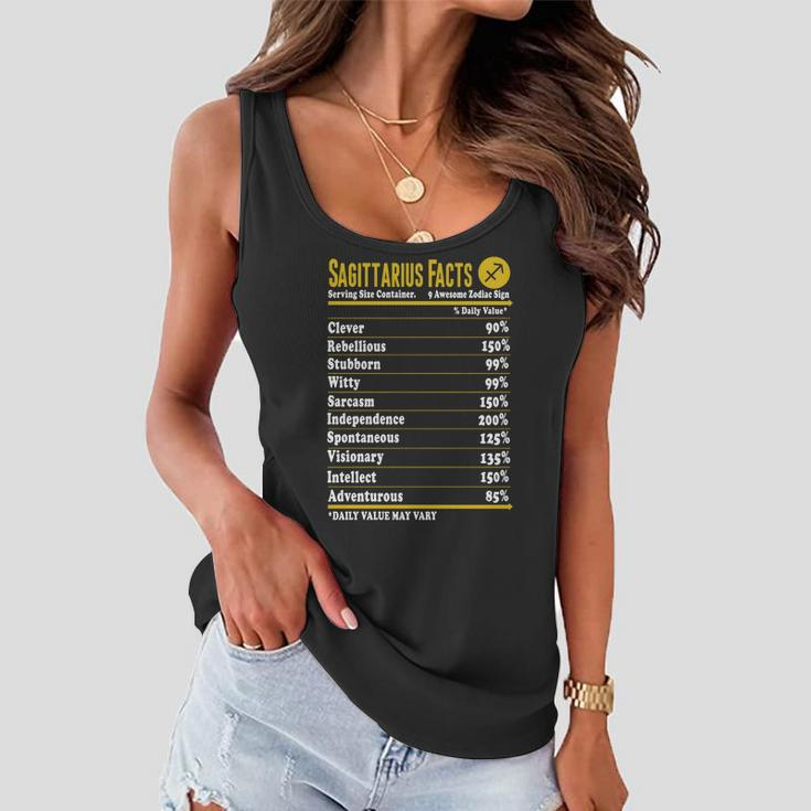 Sagittarius Facts Servings Per Container Zodiac T-Shirt Women Flowy Tank