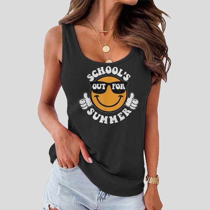 Schools Out For Summer Last Day Of School Smile Teacher Life Women Flowy Tank
