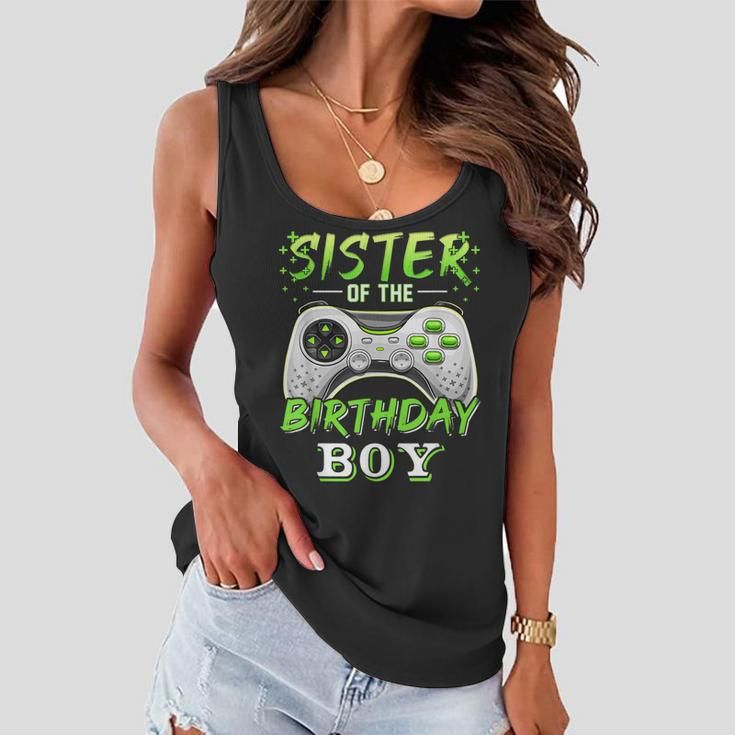 Sister Of The Birthday Boy Matching Video Gamer Birthday Women Flowy Tank
