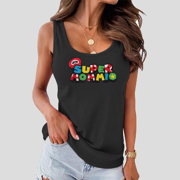 Super Mommio Funny Mommy Mother Nerdy Video Gaming Lover Women Flowy Tank