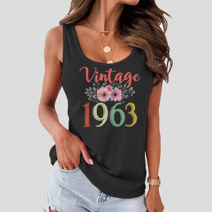 Vintage 1963 Floral Funny 60Th Birthday Awesome Since 1963 Women Flowy Tank