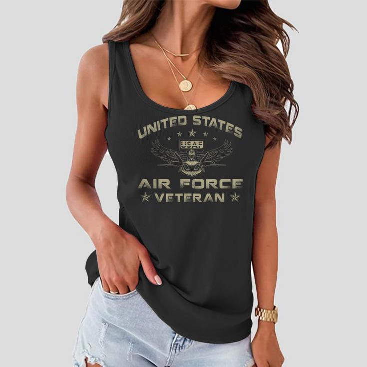 Vintage Usa Flag Proud Us Air Force Veteran For Men Women Women Flowy Tank