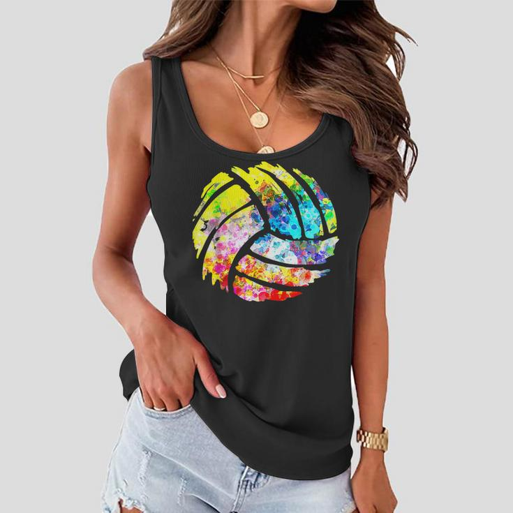 Volleyball Funny Gifts For Dad Mom Player Coach Women Flowy Tank