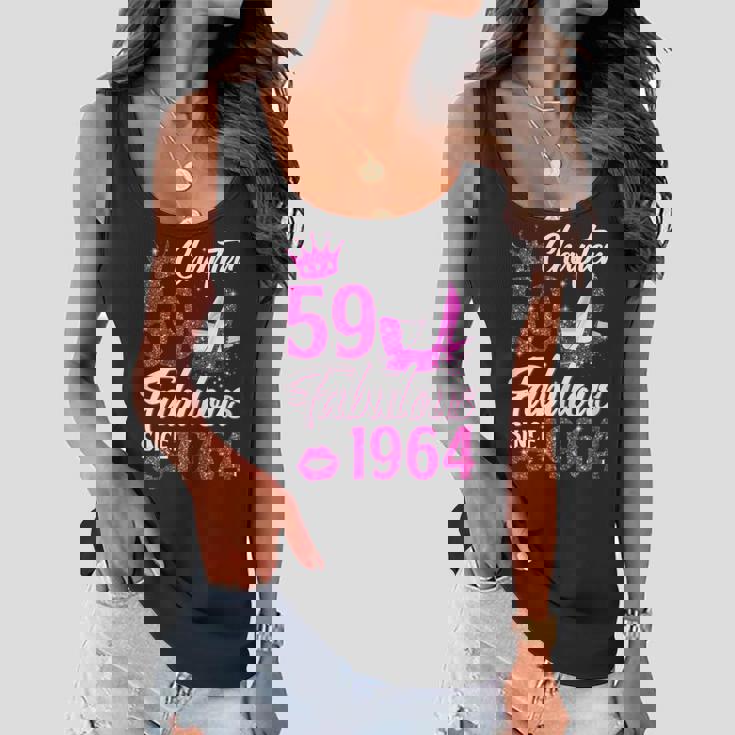 Womens Chapter 59 Fabulous Since 1964 59Th Birthday Queen Diamond Women Flowy Tank