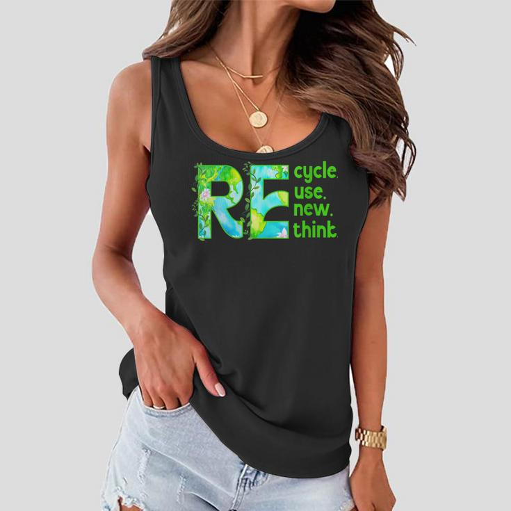 Womens Recycle Reuse Renew Rethink Outfit For Earth Day 2023 Women Flowy Tank