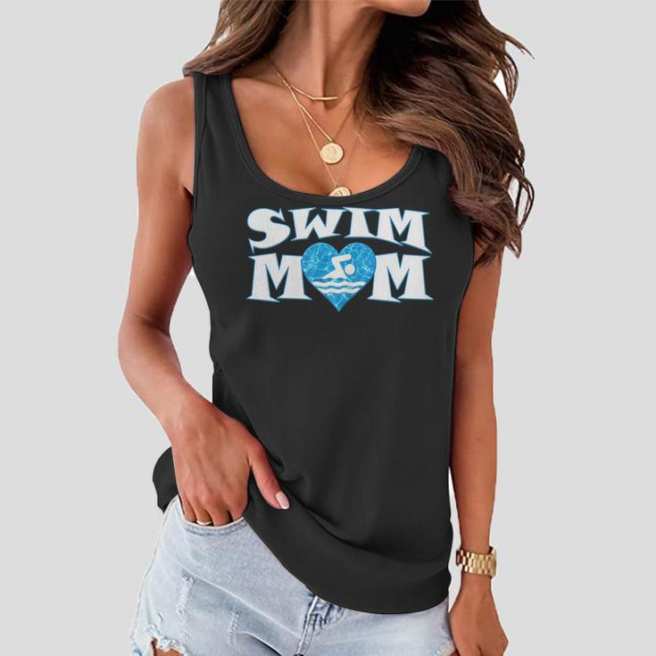 Womens Swim Mom Heart Shaped Pool Water Swimmer Swimming & Diving Women Flowy Tank