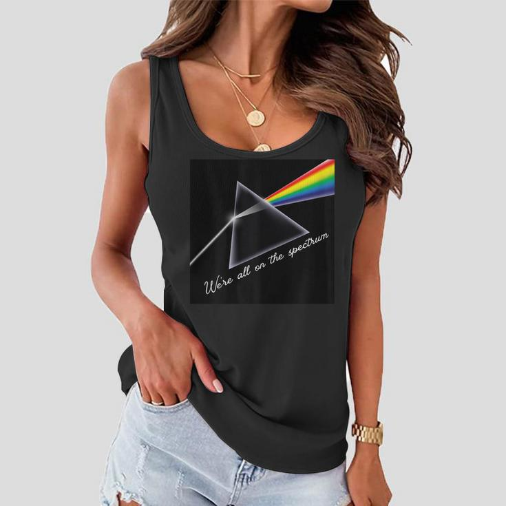 Womens We Are All On The Spectrum Autism Mom Life Autism Dad Life Women Flowy Tank