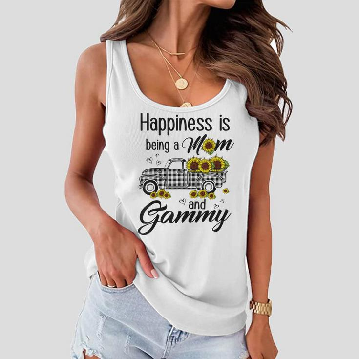 Happiness Is Being A Mom And Gammy Sunflower Gift Women Flowy Tank