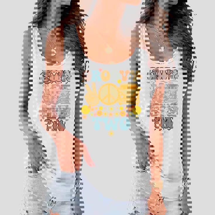 Kids Two Groovy Party Decorations Hippie Groovy Flowers 2Nd Bday Women Flowy Tank