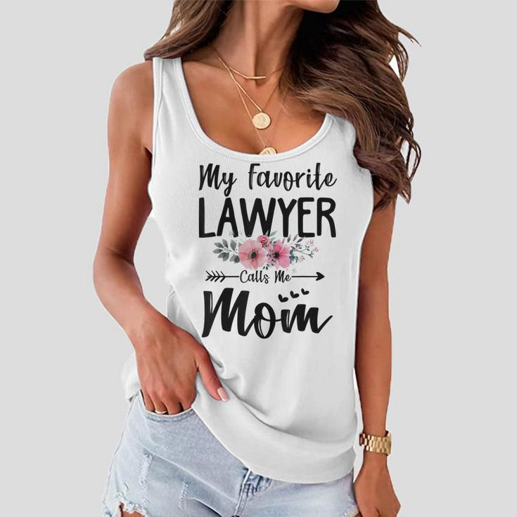 My Favorite Lawyer Calls Me Mom Flowers Mothers Day Gift Women Flowy Tank