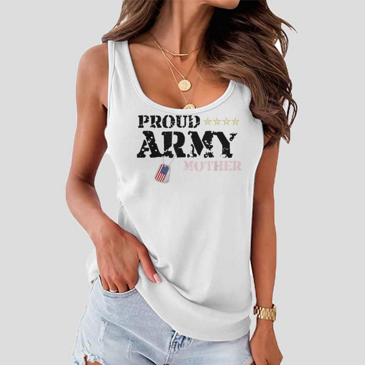 Proud Us Army Mother American Military Family Mom Gift Women Flowy Tank