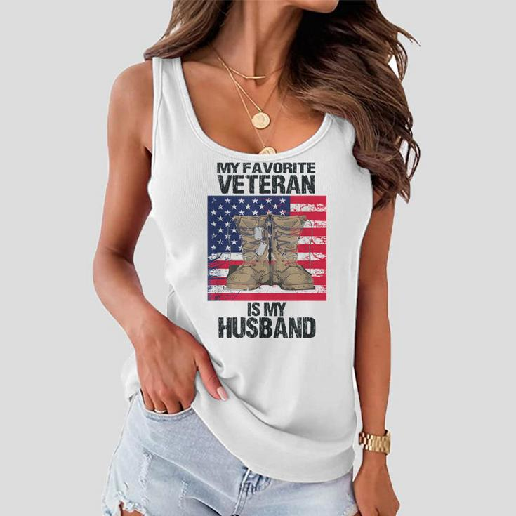 Veteran Husband Veterans Day Spouse Wife Army Of A Veteran Women Flowy Tank