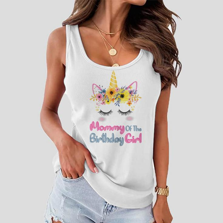 Womens Mommy Of The Birthday Girl - Matching Unicorn Birthday Women Flowy Tank