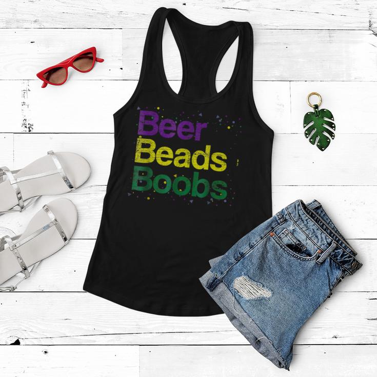 Beers Beads Boobs Funny Mardi Gras 2023 New Orleans Carnival  Women Flowy Tank