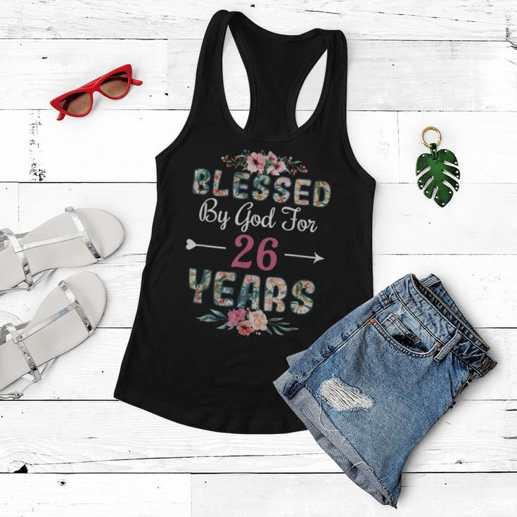 26Th Birthday Man Woman Blessed By God For 26 Years Women Flowy Tank