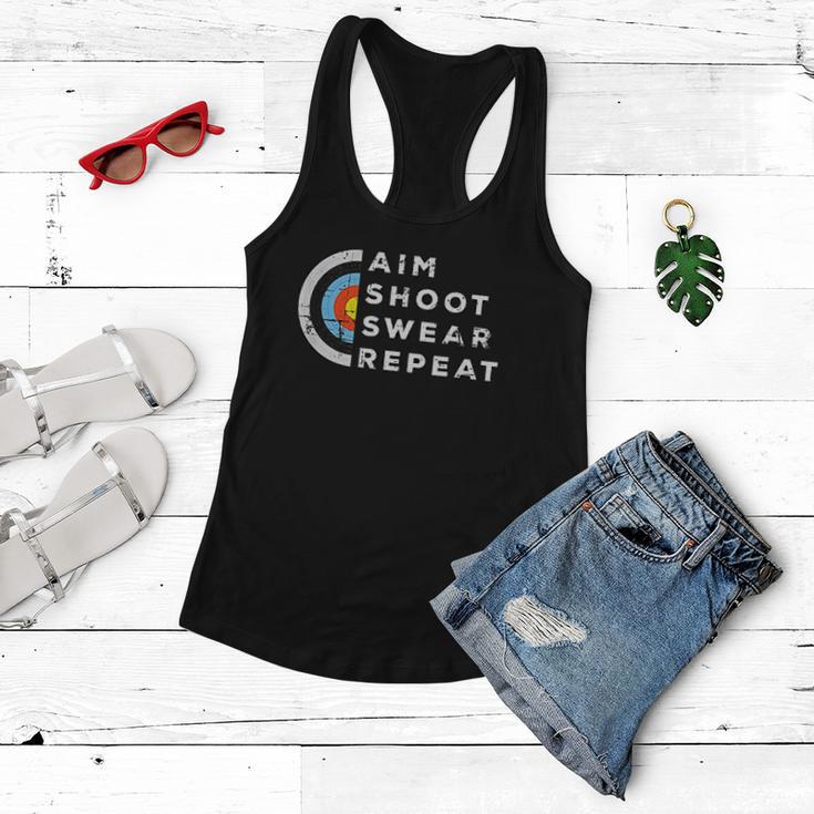 Aim Shoot Swear Repeat Archery Costume Archer Gift Archery Women Flowy Tank