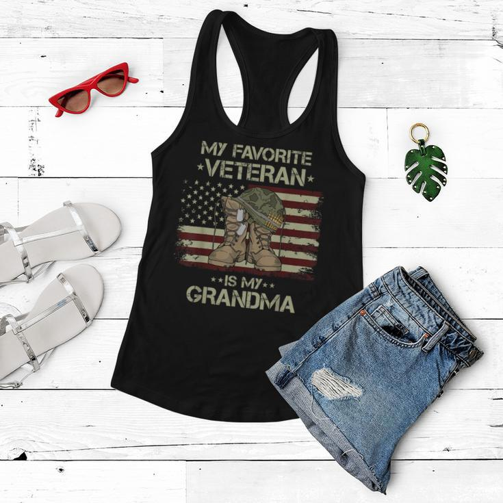 Army Veterans Day My Favorite Veteran Is My Grandma Kids Women Flowy Tank