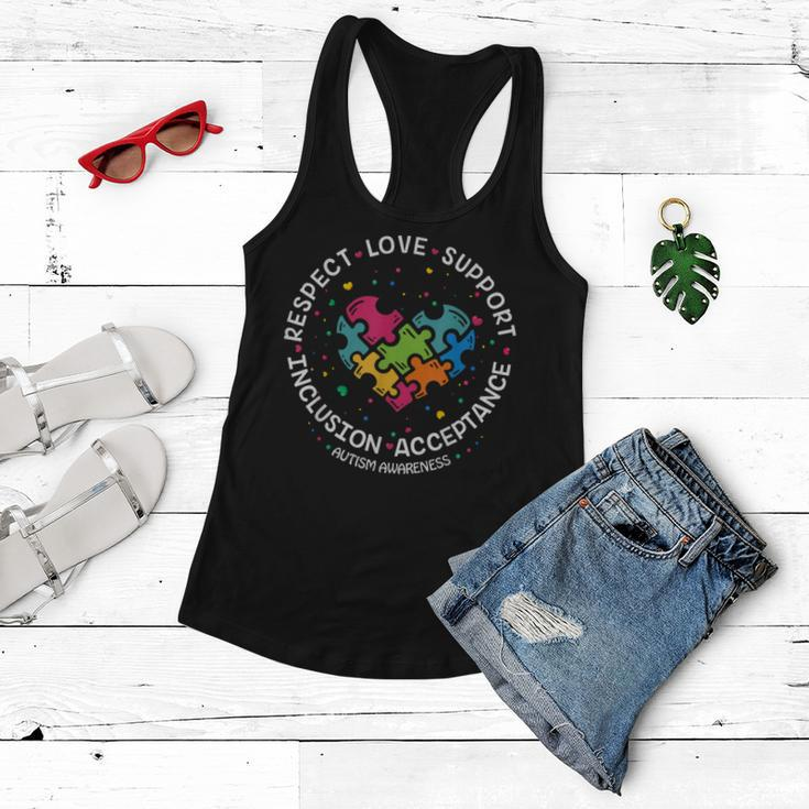 Autism Mom Dad Respect Love Support Autism Awareness Women Flowy Tank