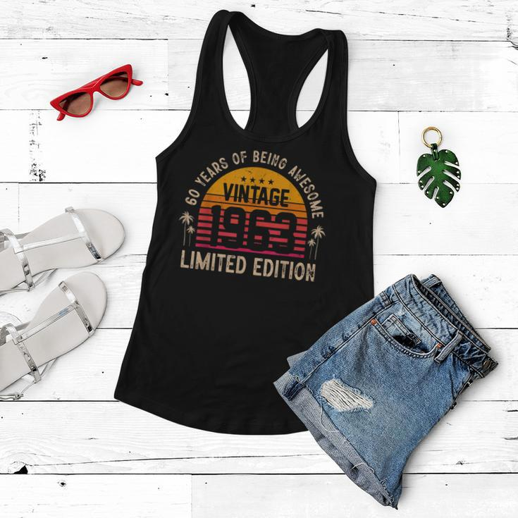 Awesome 60 Years Old 60Th Birthday Sunset Vintage 1963 Women Flowy Tank