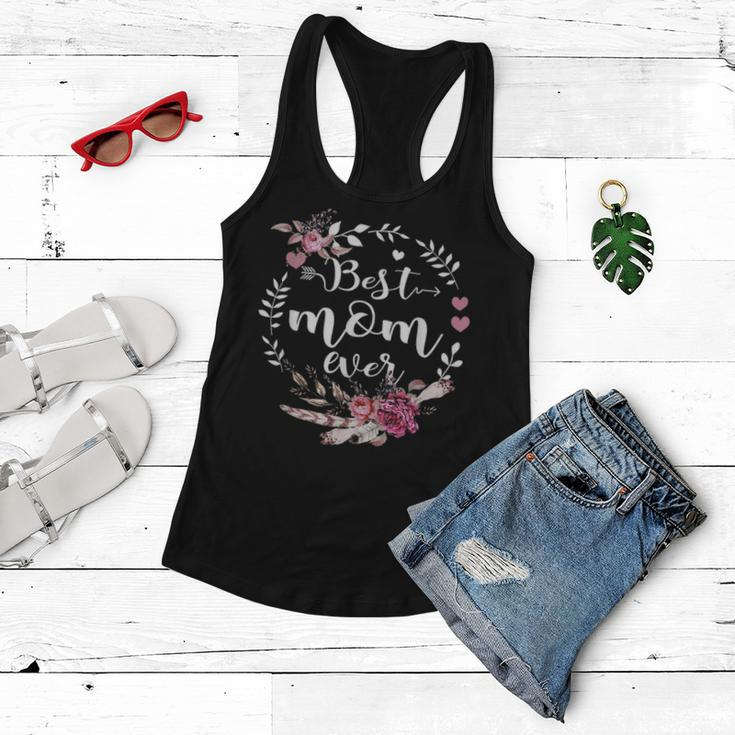 Best Mom Ever Blessed Mom Floral Mothers Day Gift Women Flowy Tank