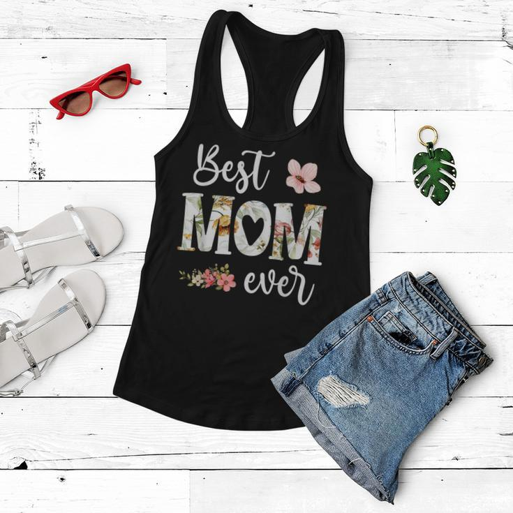 Best Mom Ever Cute Mom Mothers Day Floral Mom Heart Mom Women Flowy Tank