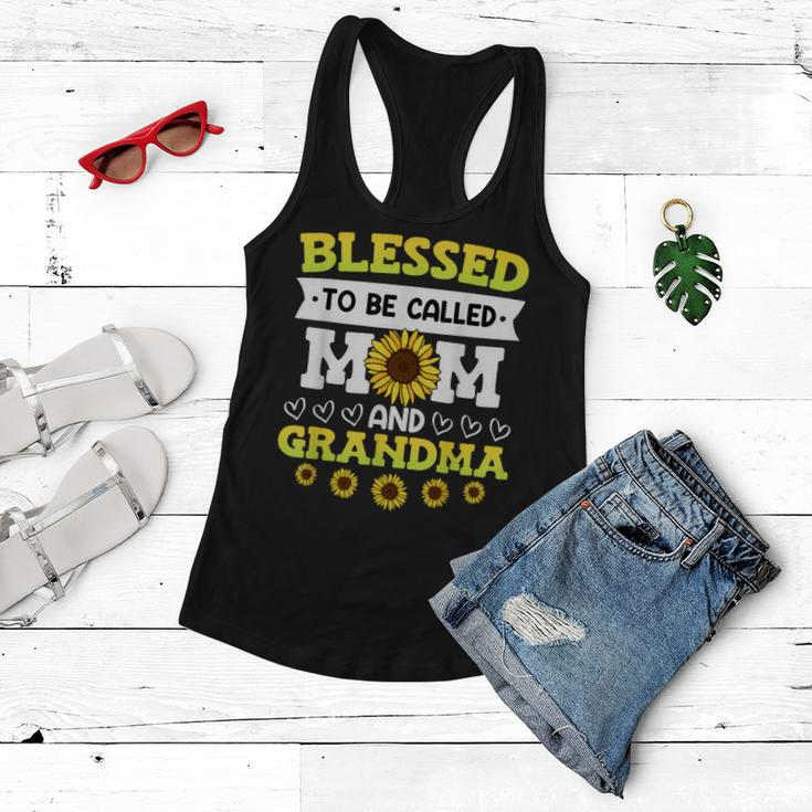 Blessed To Be Called Mom And Grandma Sunflowers Mothers Women Flowy Tank
