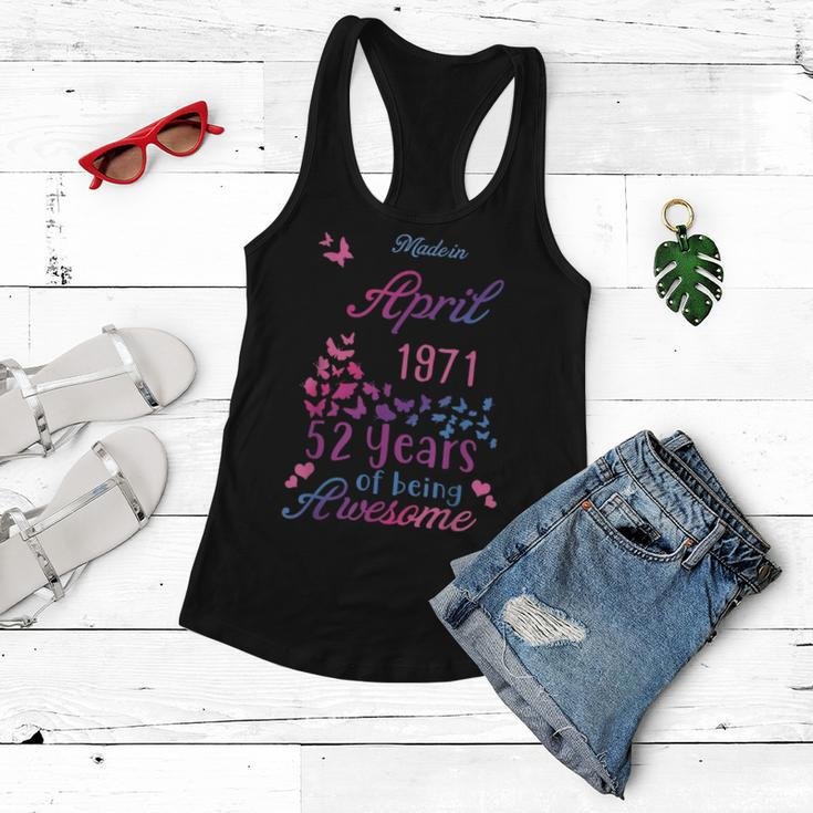 Butterfly Made In April 1971 52 Year Of Being Awesome 52 Women Flowy Tank