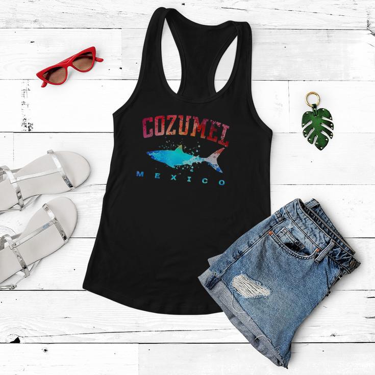 Cozumel Mexico Shark Scuba Diver Snorkel Diving Spring Break Women Flowy Tank