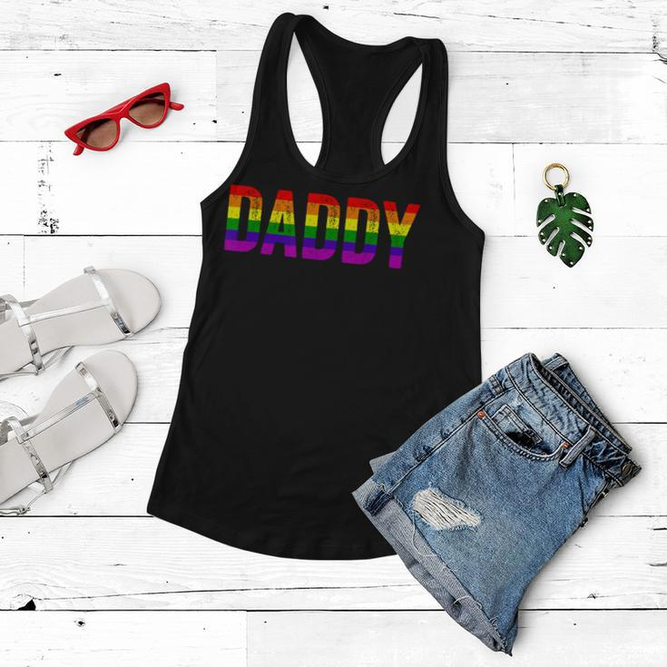 Daddy Lgbt Gay Lesbian Pride Rainbow Support Fathers Day Women Flowy Tank