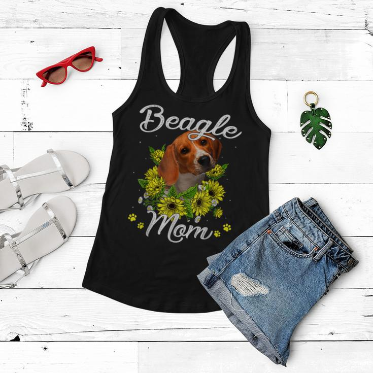 Dog Mom Mothers Day Gift Sunflower Beagle Mom Women Flowy Tank