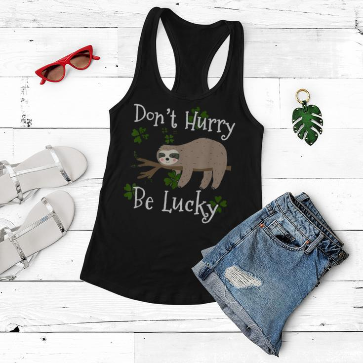 Dont Hurry Be Lucky Dad Mom Boy Girl Party Gift Shamrock Women Flowy Tank
