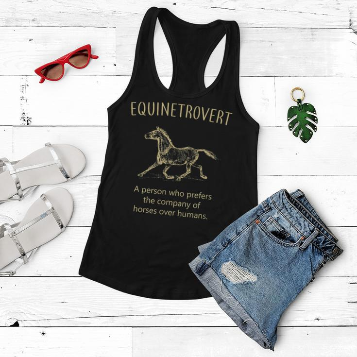 Equinetrovert Funny Horse Gifts For Horse Lover Women Flowy Tank