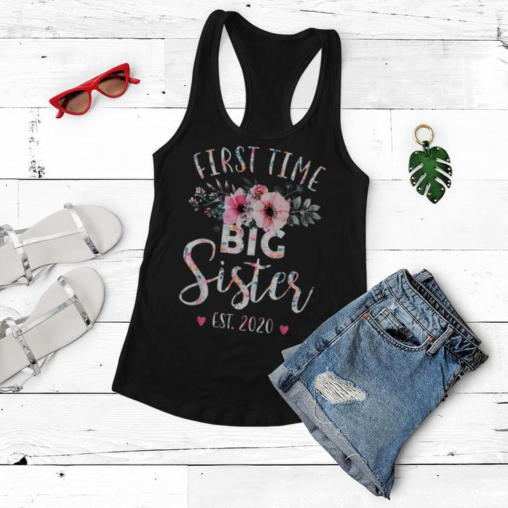 First Time Big Sister Est 2020 Mothers Day New Sister Women Flowy Tank