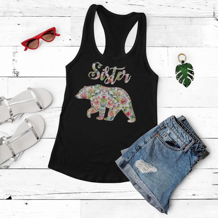 Floral Sister Bear Sister Matching Mom And Daughter Women Flowy Tank