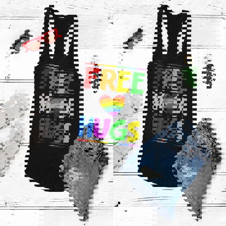 Free Mom Hugs Lgbt Lgbtq Pride Month Rainbow Mom Support Women Flowy Tank