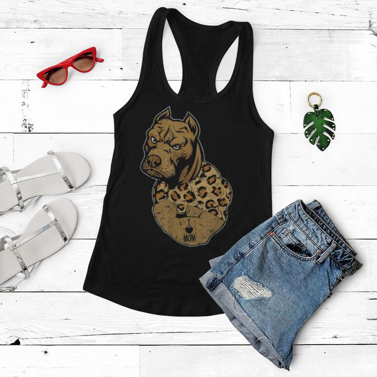 Funny Leopard Pitbull Mom Costume Mothers Day Gift Women Flowy Tank
