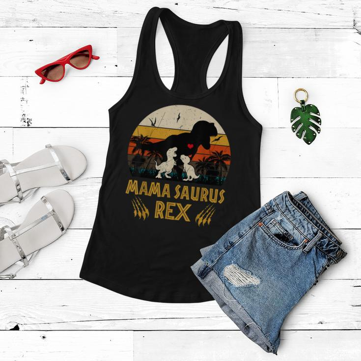 Funny Mamasaurus Rex I Cool Two Kids Mom And Dinasaur Kids Women Flowy Tank